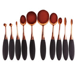 Professional 10 pcs/set Rose Gold Oval Makeup Brushes set