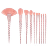 Hot 10pcs Pink Unicorn Makeup Brushes Set
