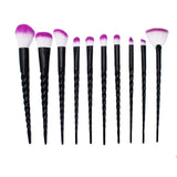 Professional 10PCS Spiral White Handle Makeup Brushes Set
